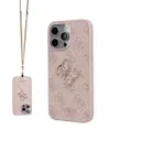 iPhone 14 Pro Max PU Deri Çapraz Askılı Kılıf - Guess 4G Metal Logo