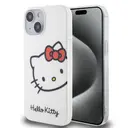 iPhone 15 Hello Kitty Lisanslı Kılıf, Kitty Head Logolu - Beyaz