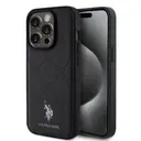iPhone 15 Pro Suni Deri Kılıf, Lisanslı Desenli - U.S. Polo Assn.