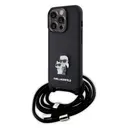 iPhone 15 Pro Askı İpli Kılıf, Metal Logo - Karl Lagerfeld K&C