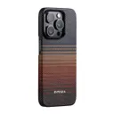 iPhone 15 Pro MagSafe Uyumlu Aramid Fiber Kılıf - Pitaka Tactile Woven Sunset-Moonrise