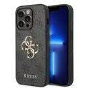 iPhone 15 Pro Max Desenli PU Deri Kılıf - Guess 4G Metal Logo
