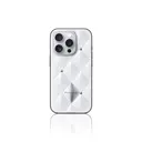iPhone 15 Pro Max Parlak Arka Yüzeyli Kabartma Kapitone Kılıf - Pynana Metal Diamond