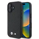 iPhone 16 Kılıf, Karbon Fiber Tasarımlı PU Deri - BMW Lisanslı