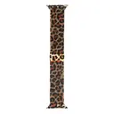 Apple Watch 38 mm Leopar Desenli Metal Kordon - Zore KRD-01