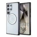 Galaxy S24 Ultra MagSafe Uyumlu Şeffaf Kılıf - Mercedes Benz Black Ring