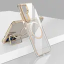 Galaxy S24 MagSafe Uyumlu Standlı Şeffaf Kılıf - Wlons