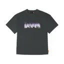 Skinarma Glitch Kısa Kollu Oversize Unisex Bisiklet Yaka Gri Tişört