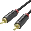 Qgeem QG-AU11 RCA Aux Ses Kablosu, 3.05 m Altın Kaplama Uçlu