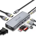 Qgeem QG-UH09 9 İşlevli USB Hub, HDMI ve VGA Çıkışlı