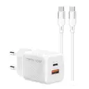 Recci RC83ECC GaN Şarj Adaptörü, 35 W USB-C ve USB-A Çıkışlı Set