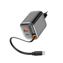 Wiwu Wi-G021 Helix GaN 45W Hızlı Şarj Adaptörü, Geri Çekilebilir Type-C Kablo