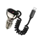 Wiwu Wi-QC019 Geek Serisi 90W Type-C + Lightning Kablolu Araç Şarj Aleti - Siyah