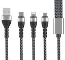 Zore Bax 3'ü 1 Arada Şarj ve Data Kablosu, 1.2 m, 2.4A