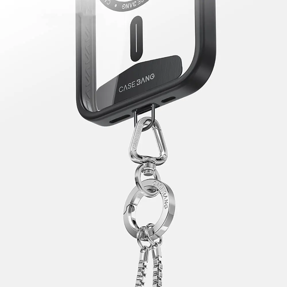 Casebang Ayarlanabilir Çapraz Vücut Telefon Askı Zinciri, Gümüş