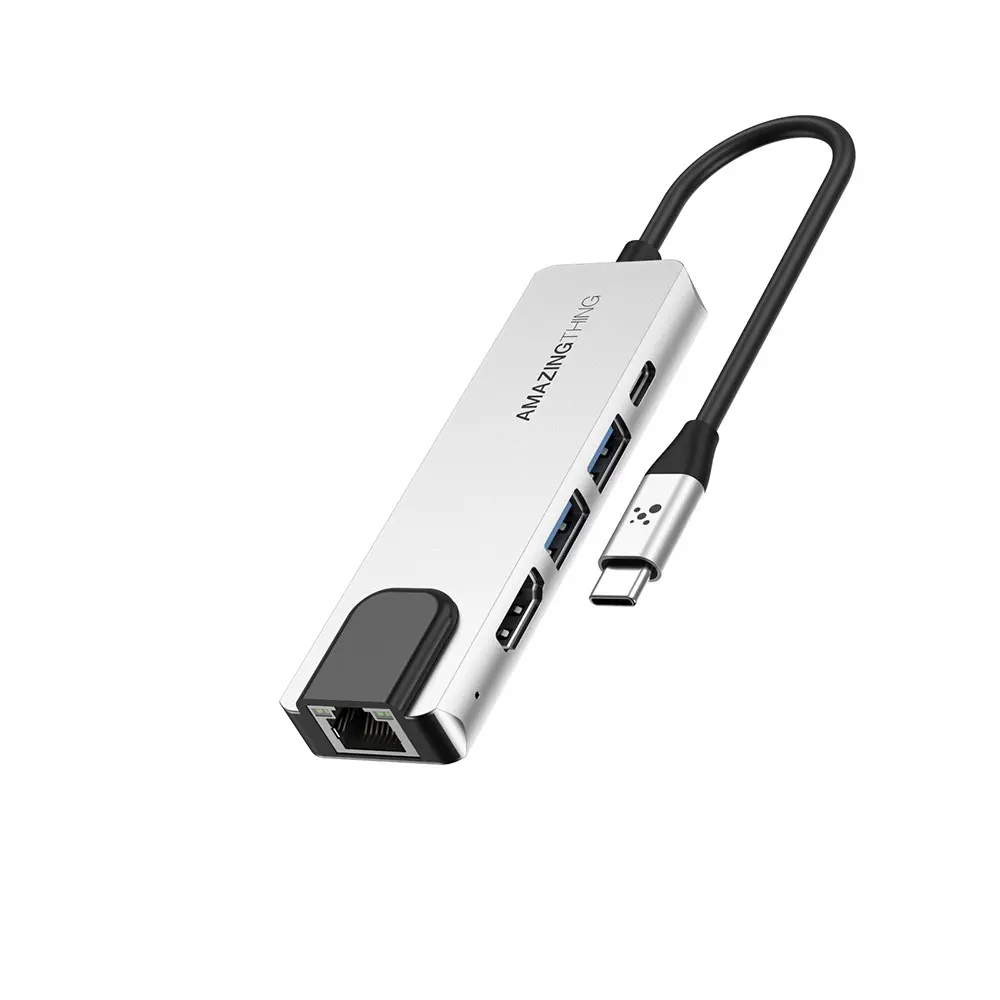 Amazingthing Thunder Pro RJ45 Type-C to HDTV 5in1 4K 60Hz Ethernet Dönüştürücü Adaptör