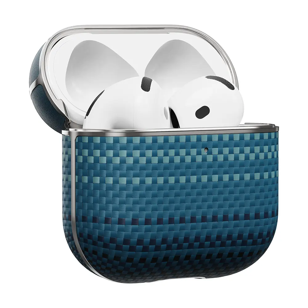 AirPods 4 Uyumlu Aramid Fiber Kılıf - Pitaka Tactile Woven Sunset-Moonrise