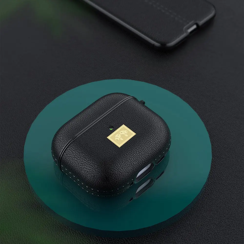 AirPods 4 Deri Görünümlü Silikon Kılıf, Askı Aparatlı - Wlons