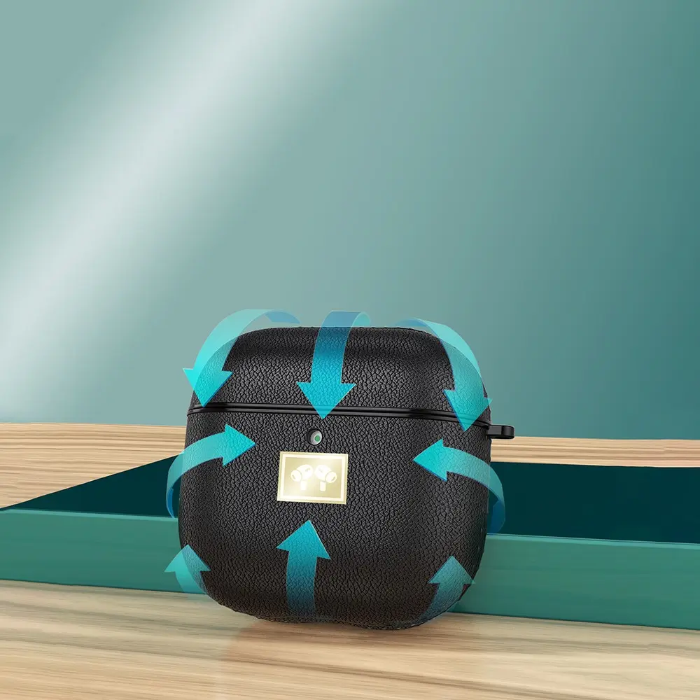 AirPods 4 Deri Görünümlü Silikon Kılıf, Askı Aparatlı - Wlons