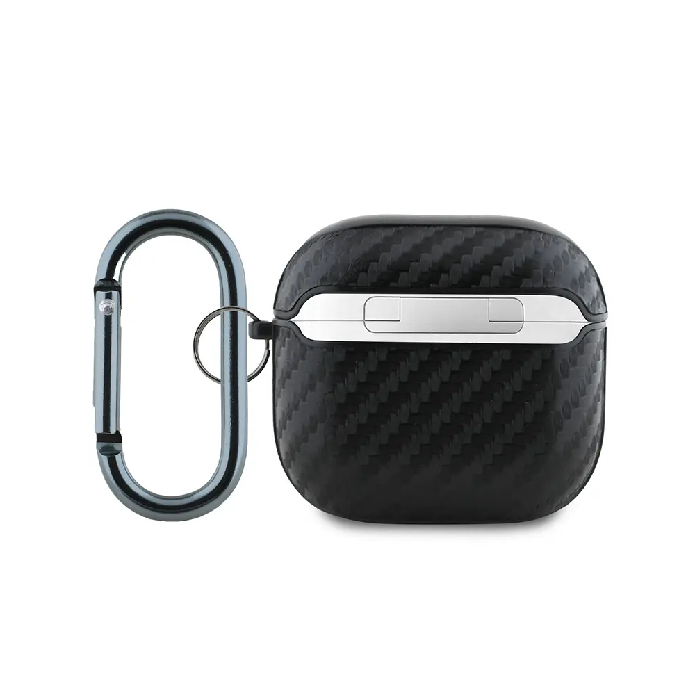 AirPods 4 Kılıf, Red Bull Lisanslı PU Karbon Fiber Tasarımlı Askı Aparatlı Kapak