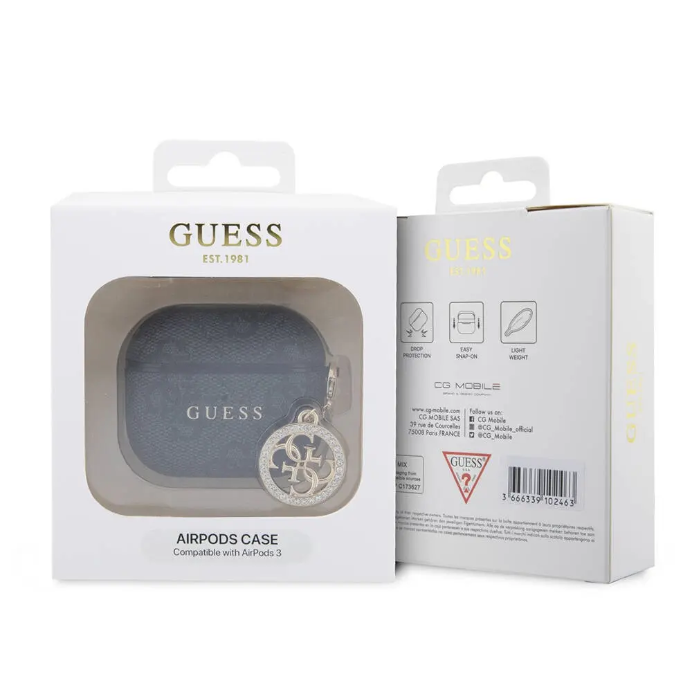 AirPods 3. Nesil Taşlı ve Süs Zincirli Kılıf - Guess Lisanslı