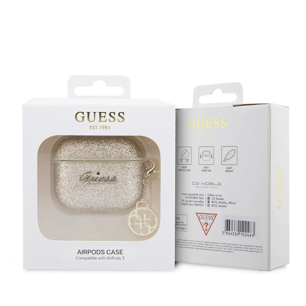 AirPods 3. Nesil Kılıf GUESS Glitter 4G Charm Kapak