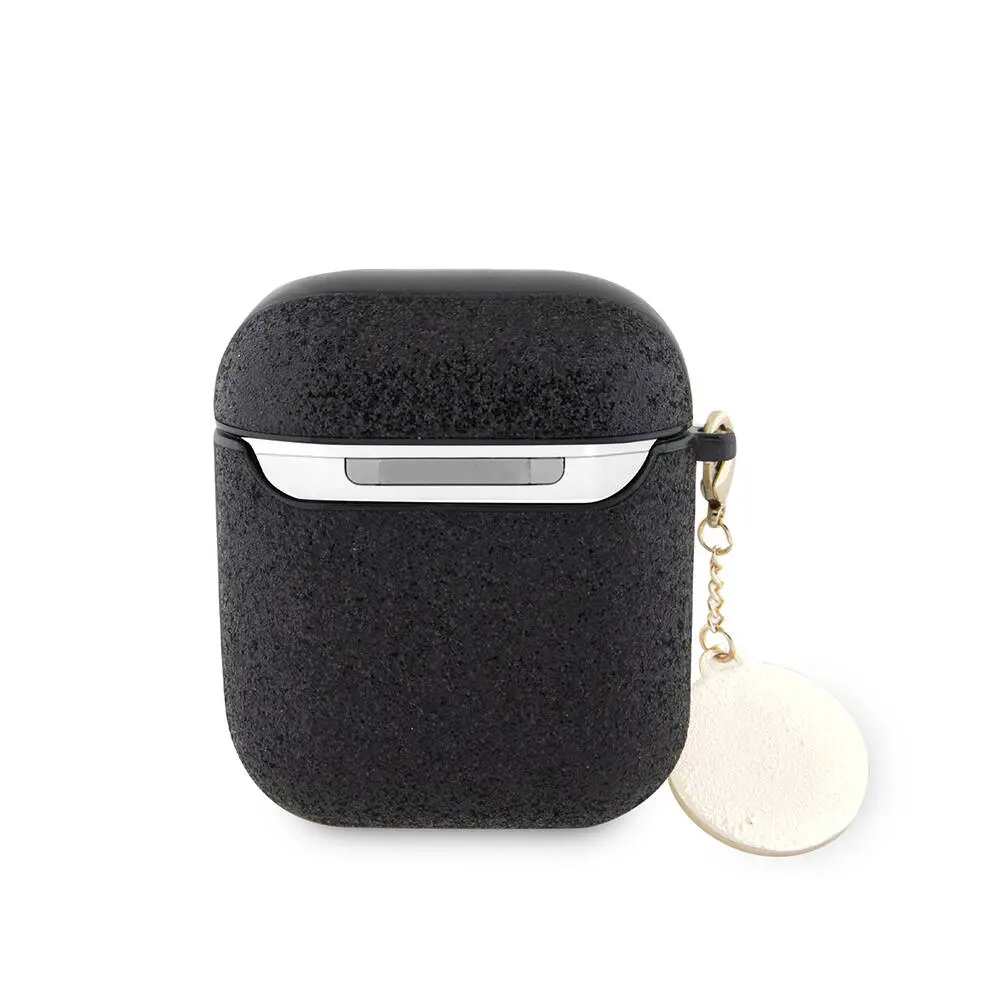 AirPods Uyumlu Glitter Kalp Süs Zincirli Kılıf - Guess Lisanslı