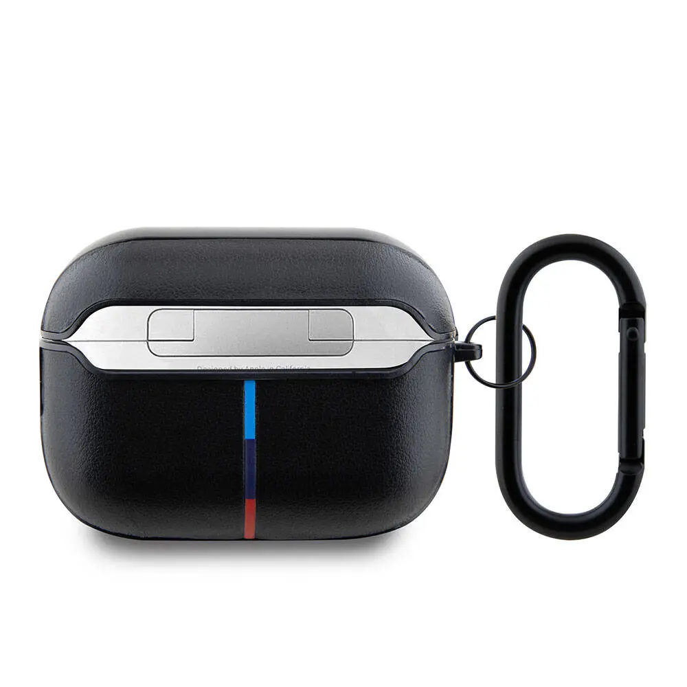 AirPods Pro 2 Uyumlu BMW Lisanslı PU Deri Kılıf, Çift Metal Logo