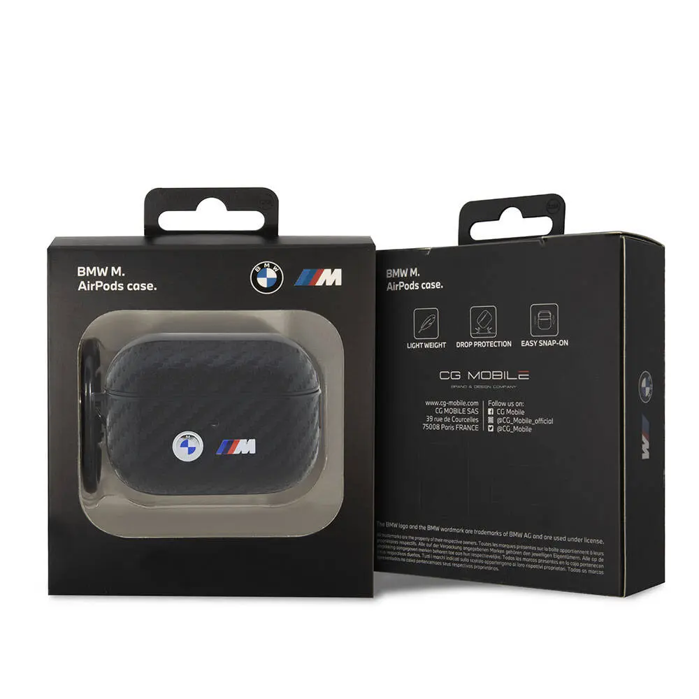 AirPods Pro 2 Kılıf, Kablosuz Şarj Uyumlu Karbon Görünümlü - BMW Lisanslı