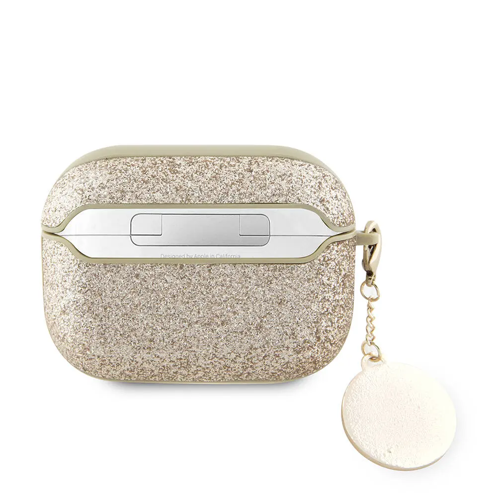AirPods Pro 2 Kılıf Guess Lisanslı Glitter Kalp Süs Zincirli Kapak