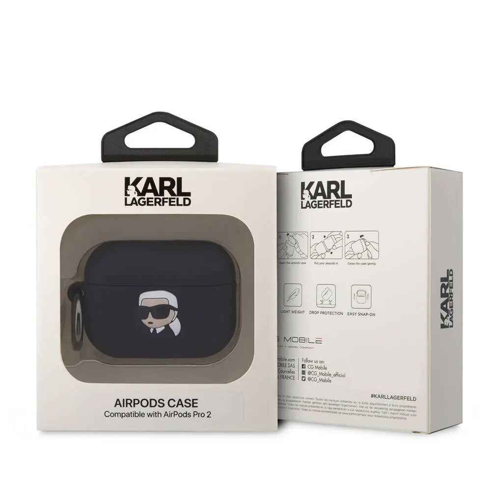 AirPods Pro 2 Uyumlu Silikon Kılıf - Karl Lagerfeld Karl 3D