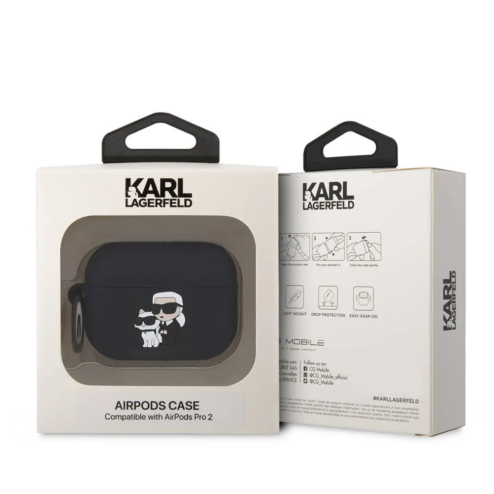 AirPods Pro 2 Uyumlu Silikon Kılıf - Karl Lagerfeld Karl & Choupette