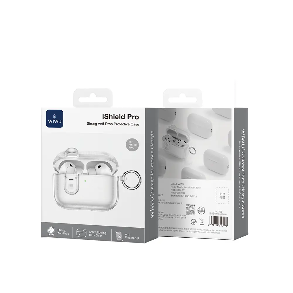 AirPods Pro 3 Airbag Tasarımlı Şeffaf Kılıf - Wiwu iShield Pro HC-301