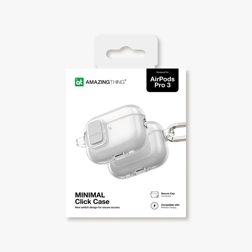 AirPods Pro 3 Şeffaf Kılıf, Magnetik Kilitli - Amazingthing Minimal