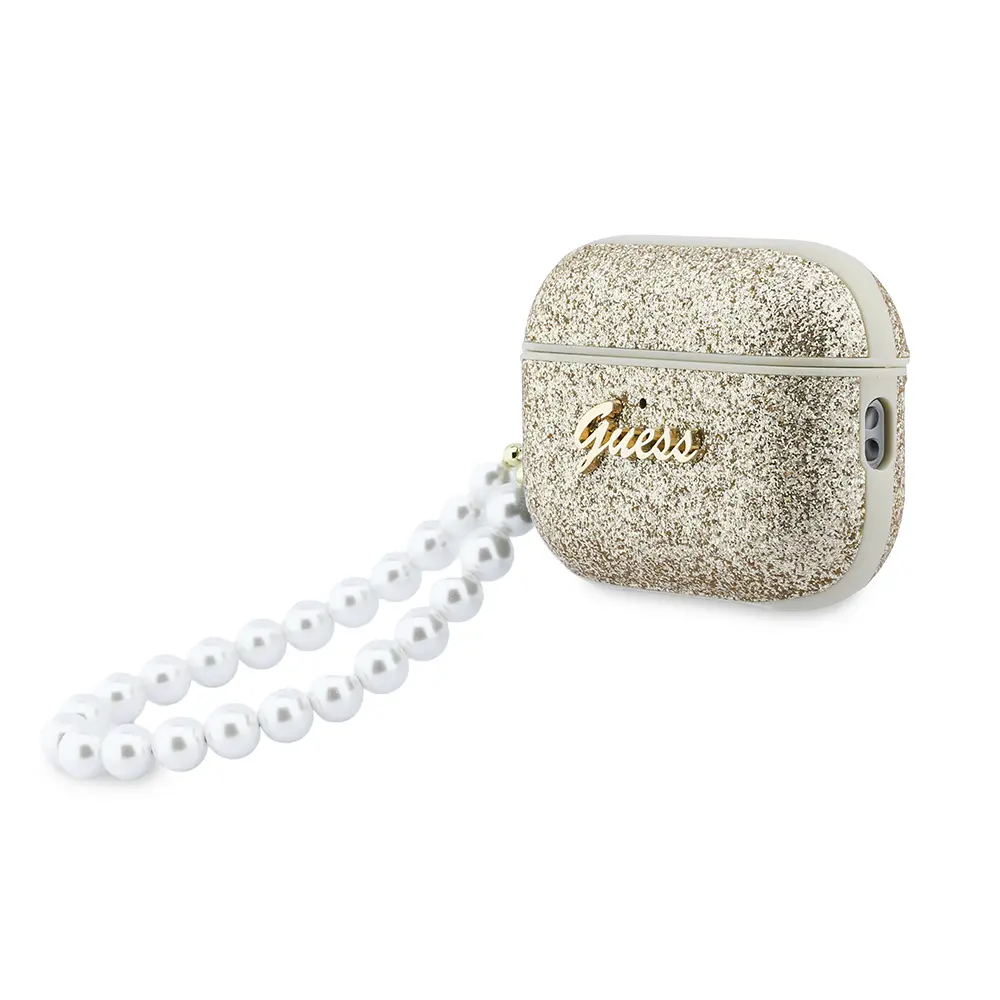 AirPods Pro 3 Kılıf Guess Glitter İnci Bilek Askılı Kapak
