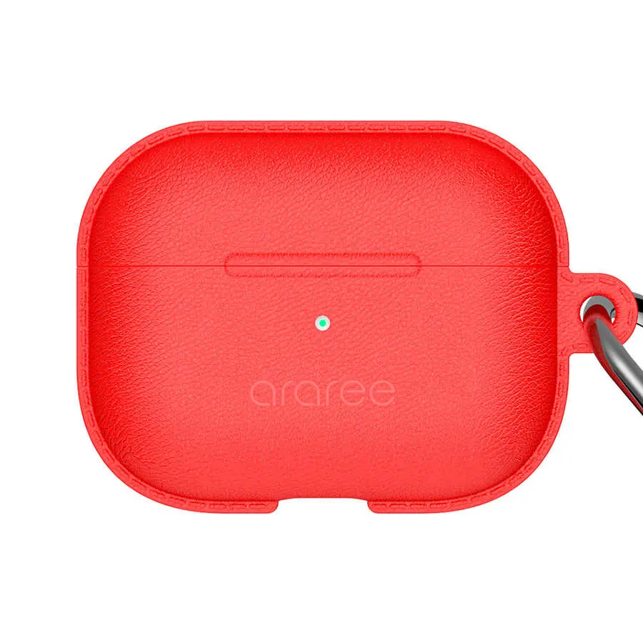 AirPods Pro Silikon Kılıf, Dikişli Deri Tasarım ve Askı Aparatlı - Araree Pops