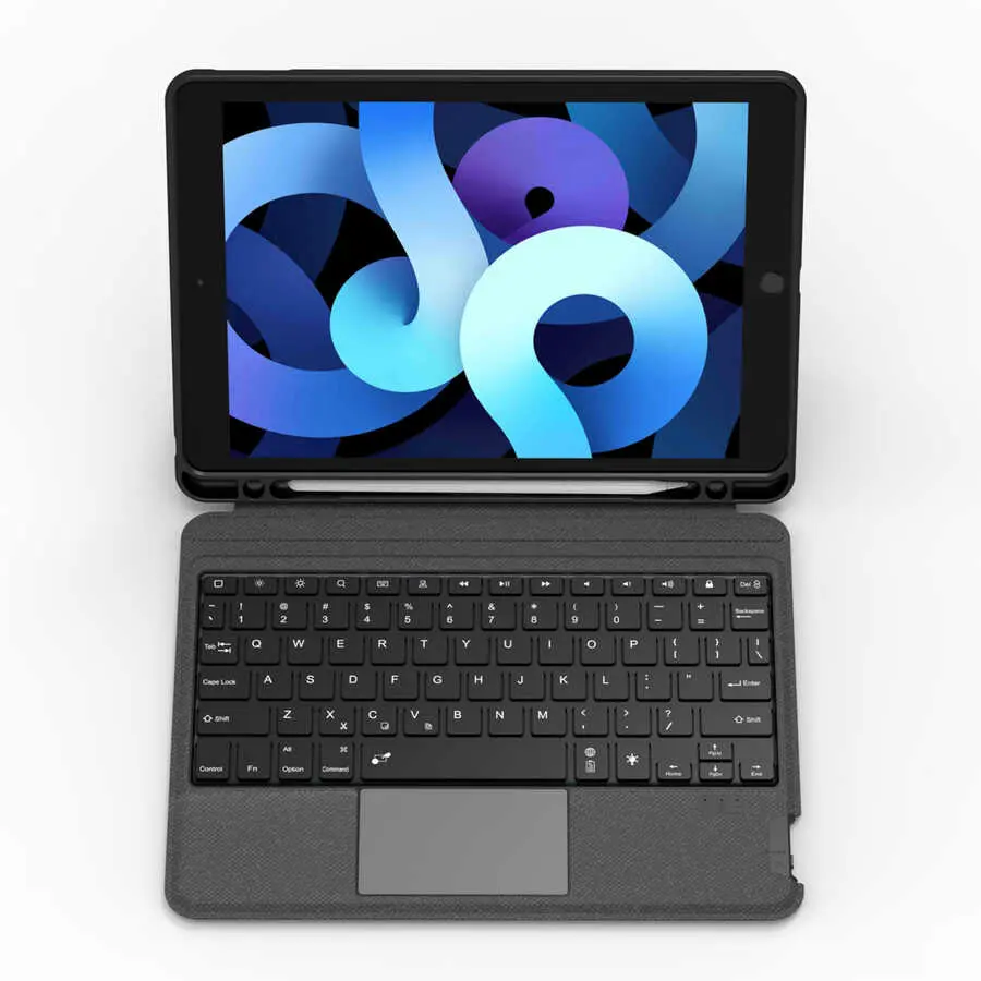 iPad 10.2" 9. Nesil Mag Touch Klavyeli Standlı Kılıf - Wiwu