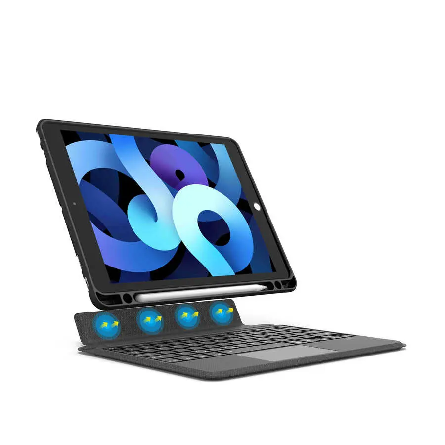 iPad 10.2" 9. Nesil Mag Touch Klavyeli Standlı Kılıf - Wiwu