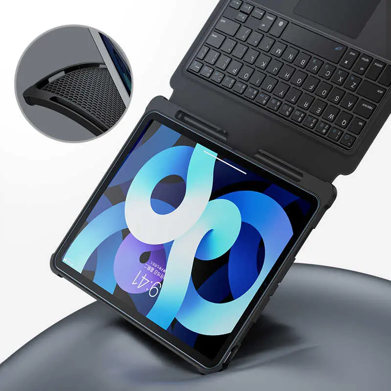 iPad 10.2" (9. Nesil) Kablosuz Klavyeli Kılıf, Trackpadli - Benks Multifunctional
