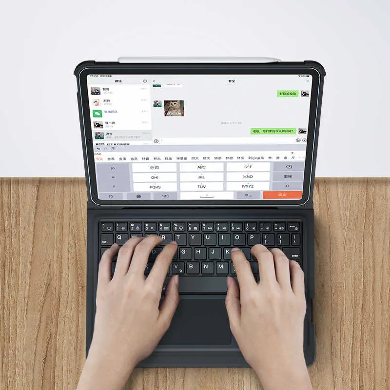 iPad 10.2" (9. Nesil) Kablosuz Klavyeli Kılıf, Trackpadli - Benks Multifunctional