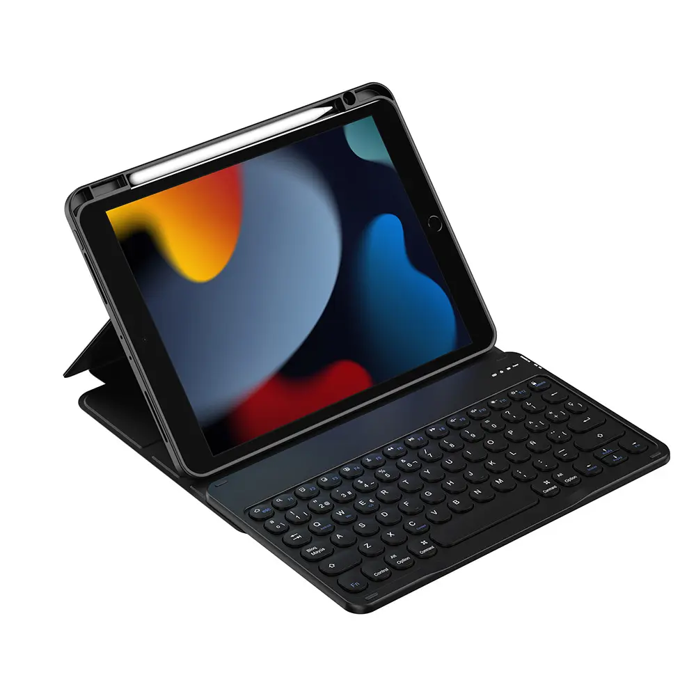 iPad 10.2 (8. Nesil) Klavyeli Kılıf, Gizli Kalem Bölmeli - Wiwu Protective