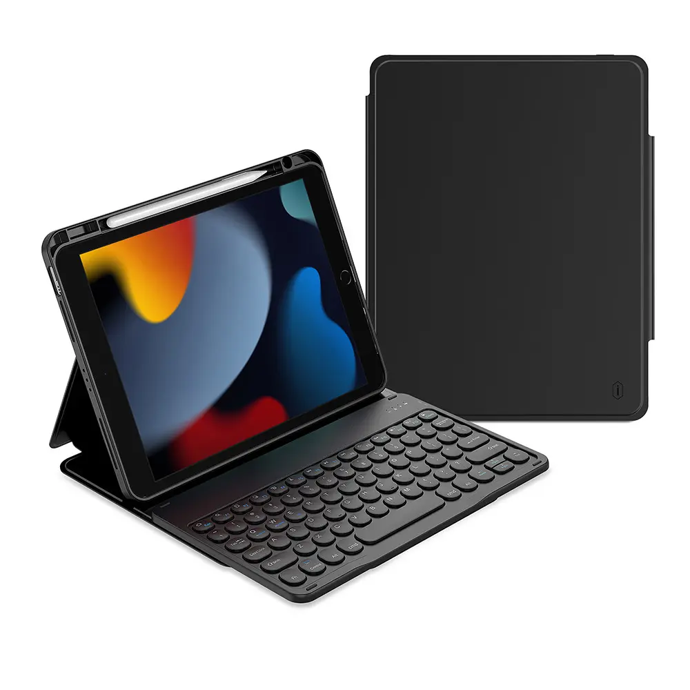 iPad 10.2 (8. Nesil) Klavyeli Kılıf, Gizli Kalem Bölmeli - Wiwu Protective