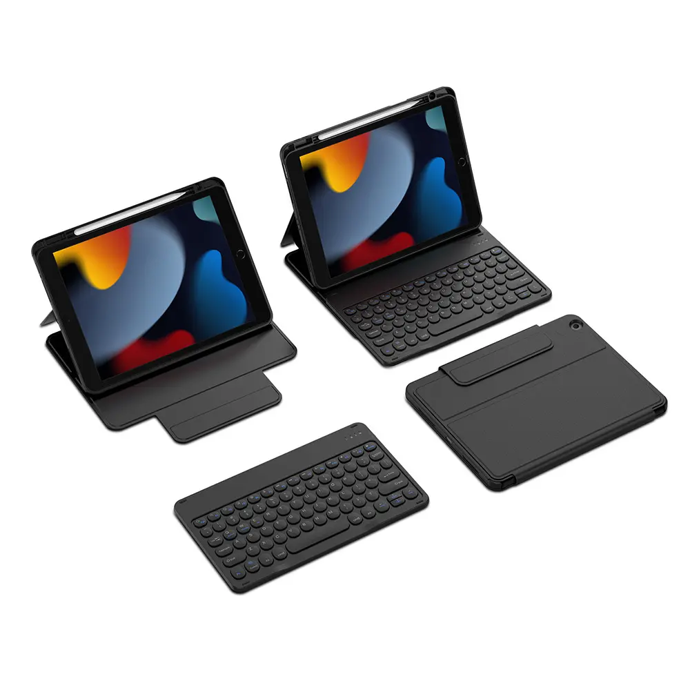 iPad 10.2 (8. Nesil) Klavyeli Kılıf, Gizli Kalem Bölmeli - Wiwu Protective