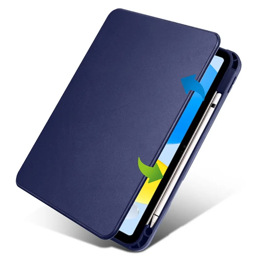 iPad 11" (A16) Kalem Bölmeli Dönebilen Standlı Kılıf - Zore Termik