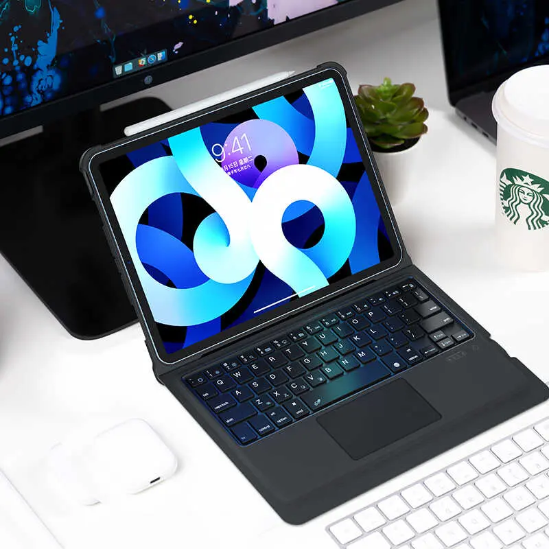 iPad Air 10.9 2020 Kablosuz Klavyeli Kılıf - Benks Multifunctional