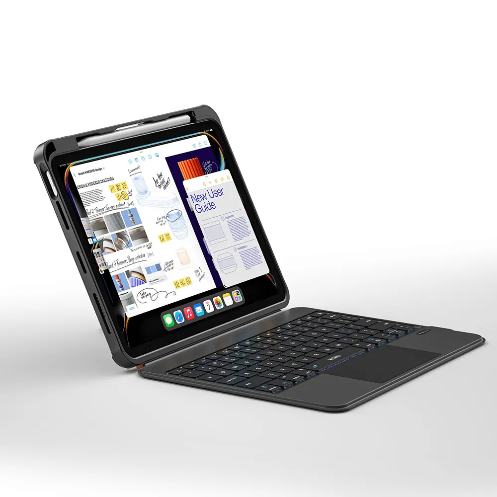 iPad Air 11 inç M3 Klavyeli ve Standlı Kılıf - Wiwu MK-007 Combo Pro