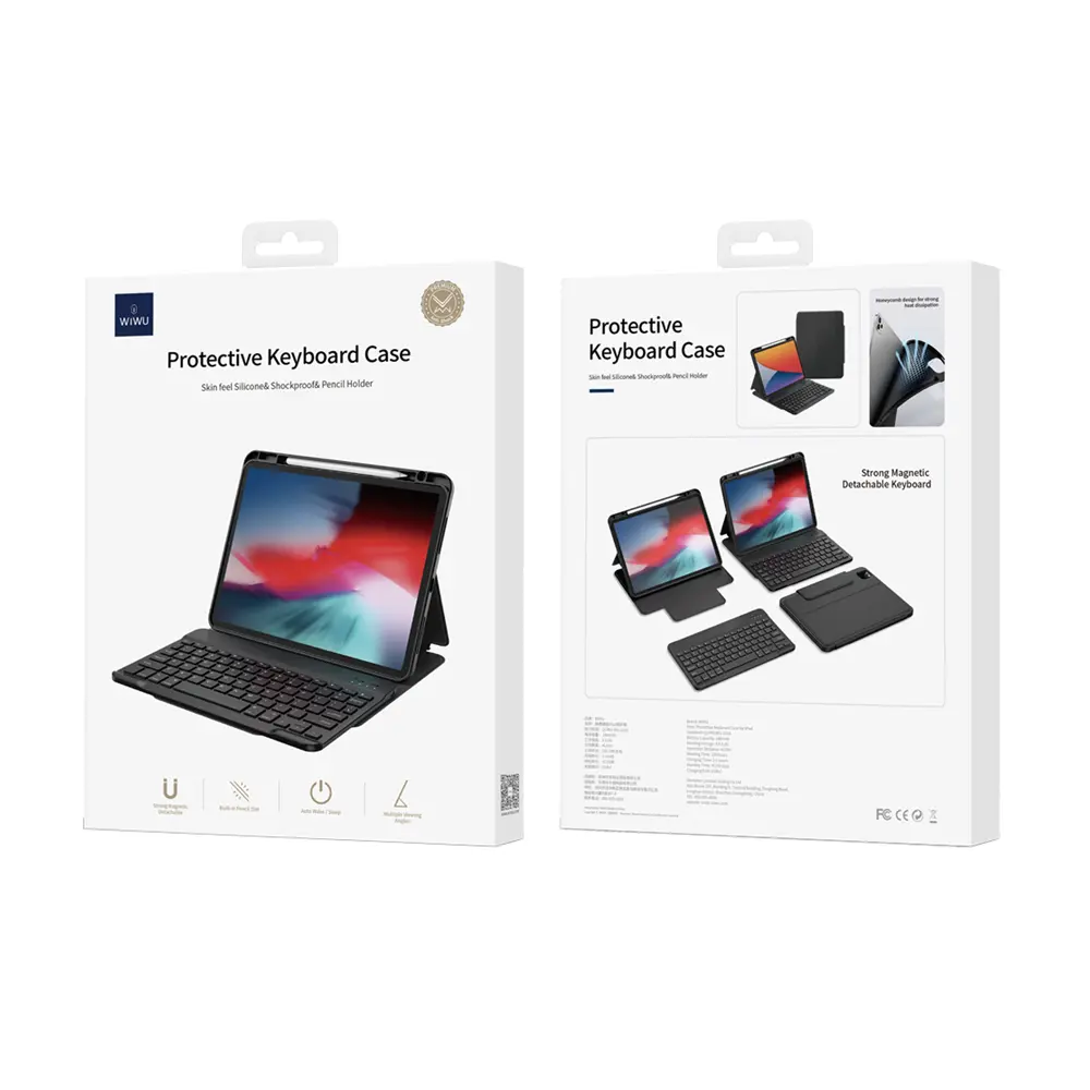 Apple iPad Air 13 2025 M3 Wiwu Protective Gizli Kalem Bölmeli Klavyeli Kılıf