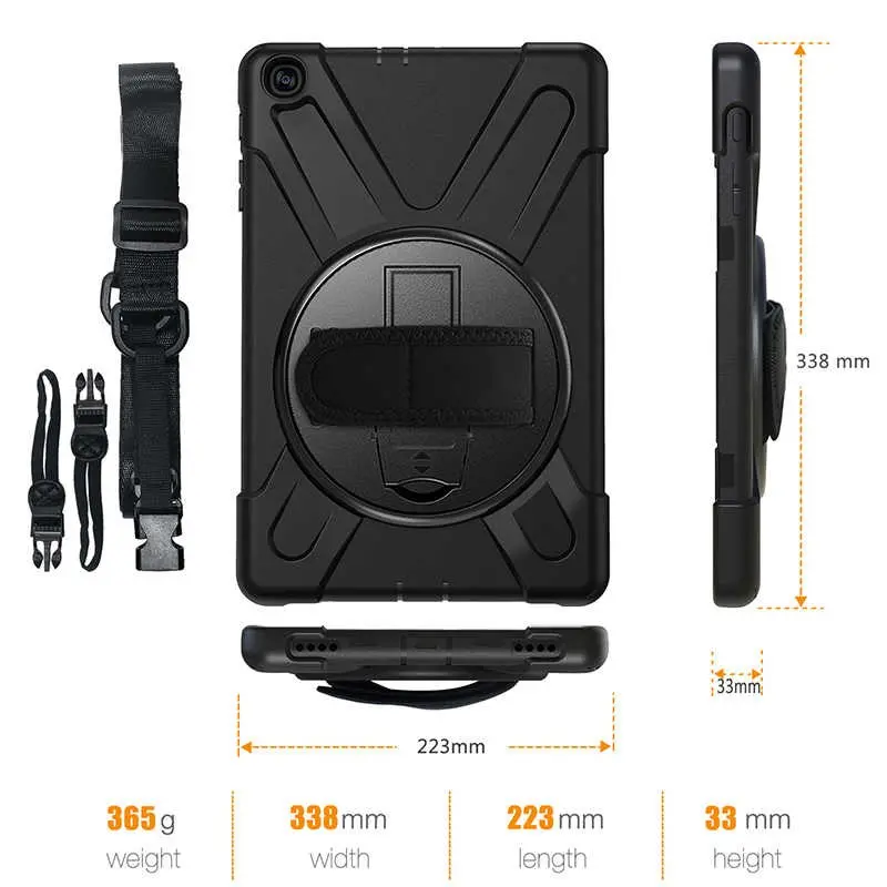 iPad Mini 2 / 3 Ayarlanabilir Askılı ve Standlı Silikon Tablet Kılıfı - Zore Defender