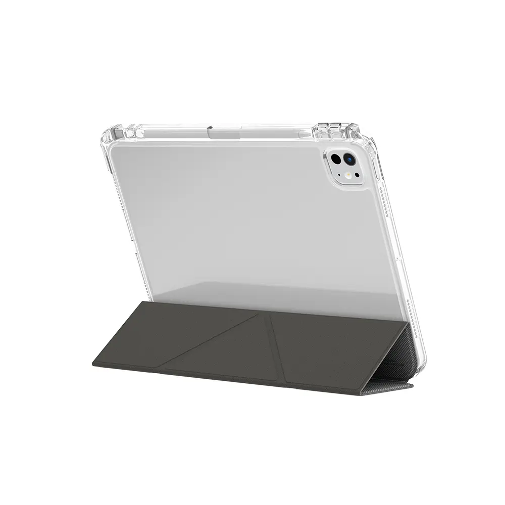 iPad Pro 11" (M5) Kalemlikli Şeffaf Standlı Manyetik Kılıf - Skinarma Zeta