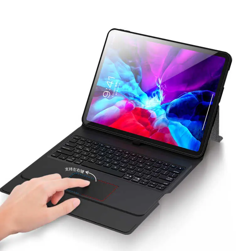 iPad Pro 12.9 2020 Kablosuz Klavyeli ve Trackpadli Kılıf - Benks Multifunctional